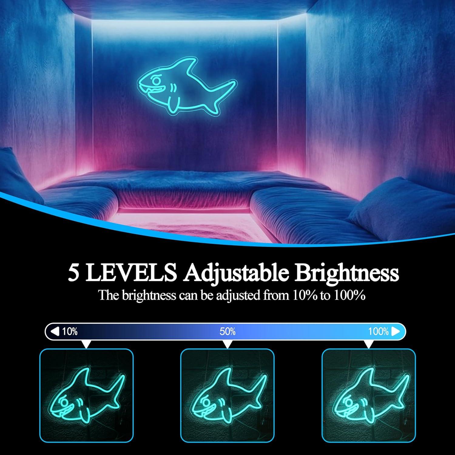 Неоновая вывеска «Акула» с USB – обзор и цена Marine Zoo
